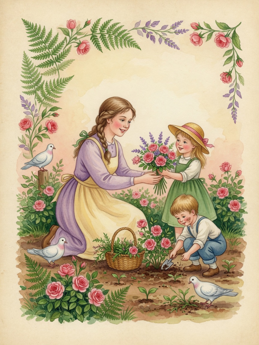 Watercolor feast and flowers illustration